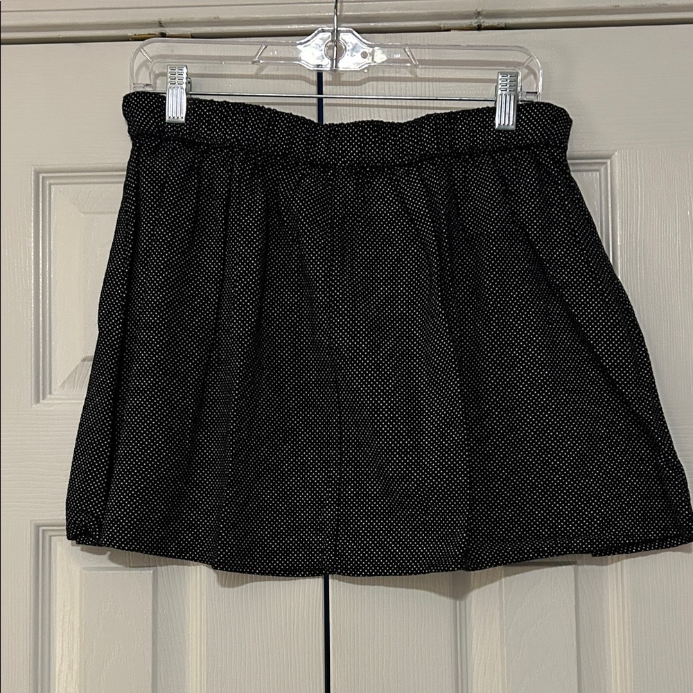 Old Navy Black Mini Skirt with White Micro Dot Detail